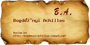 Bogdányi Achilles névjegykártya